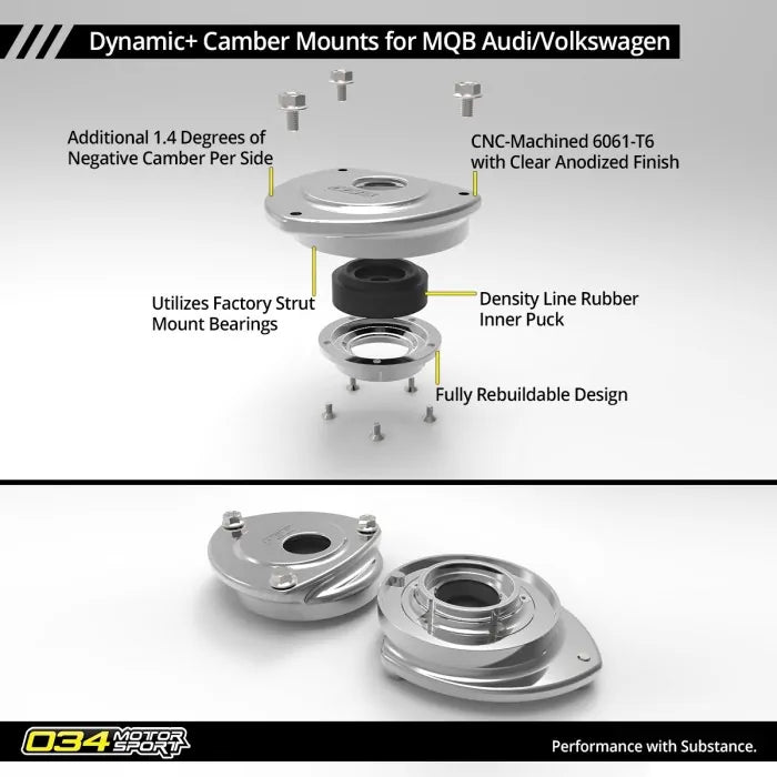 034Motorsport VAG Dynamic+ Camber Mount Pair