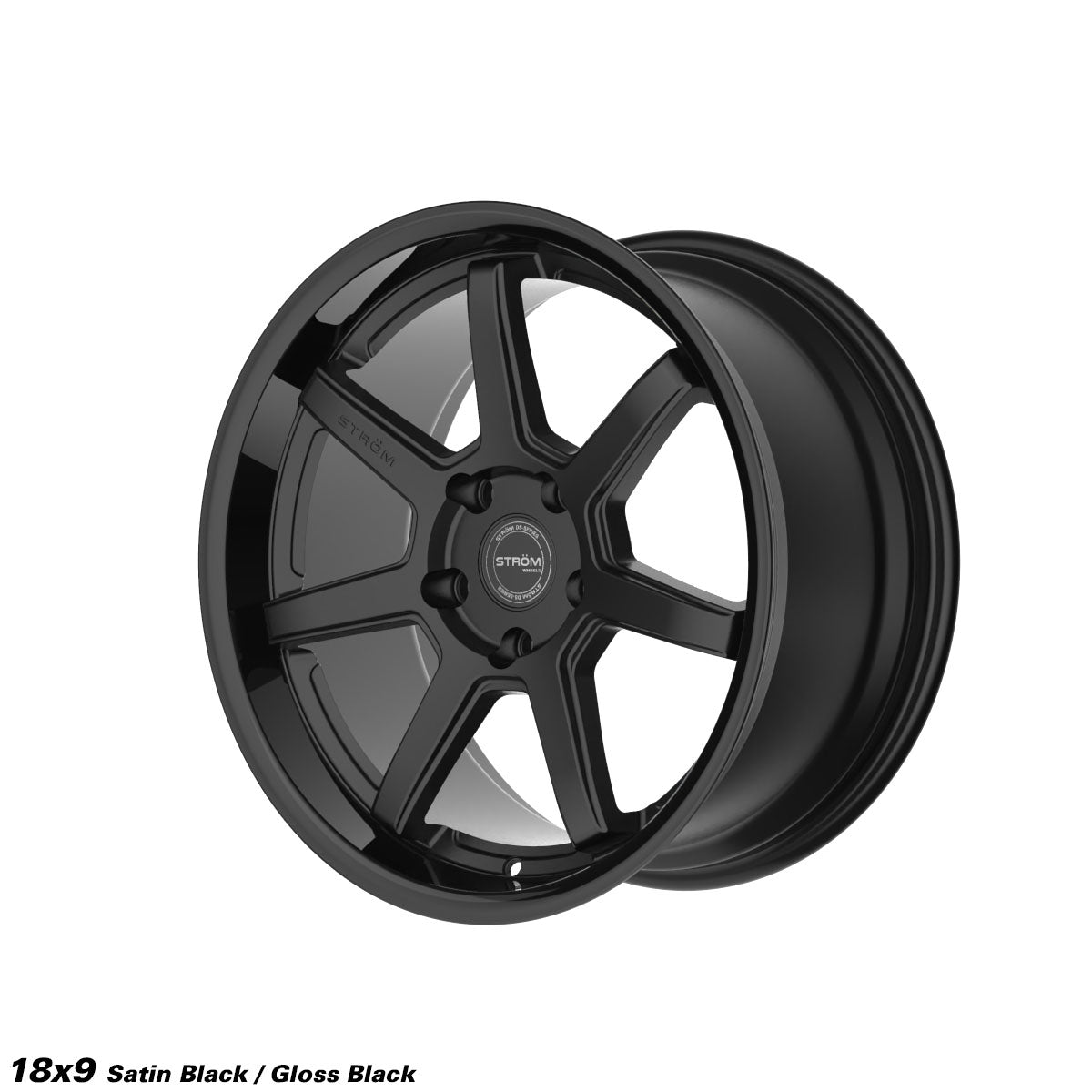 Strom DS-15 18x9 ET33 5x100 Gloss Black / Satin Black Face