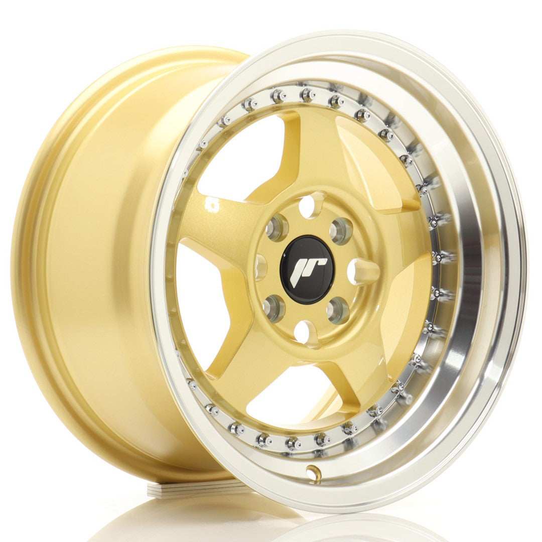 JR Wheels JR6 15x8 ET25 4x100 Gold w/ Machined Lip - Performance HQ - United Kingdom