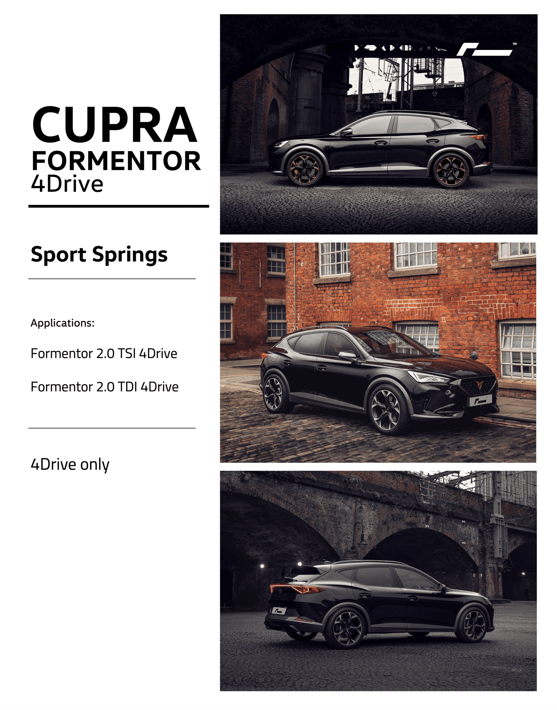 Racingline Cupra Formentor 2.0 TSI/TDI 4Drive Sports Lowering Springs - Performance HQ - United Kingdom
