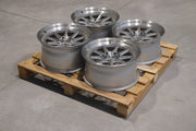 Set of JR47 19x9 ET20 + 19x10 ET29 5x120 Silver Machined Face