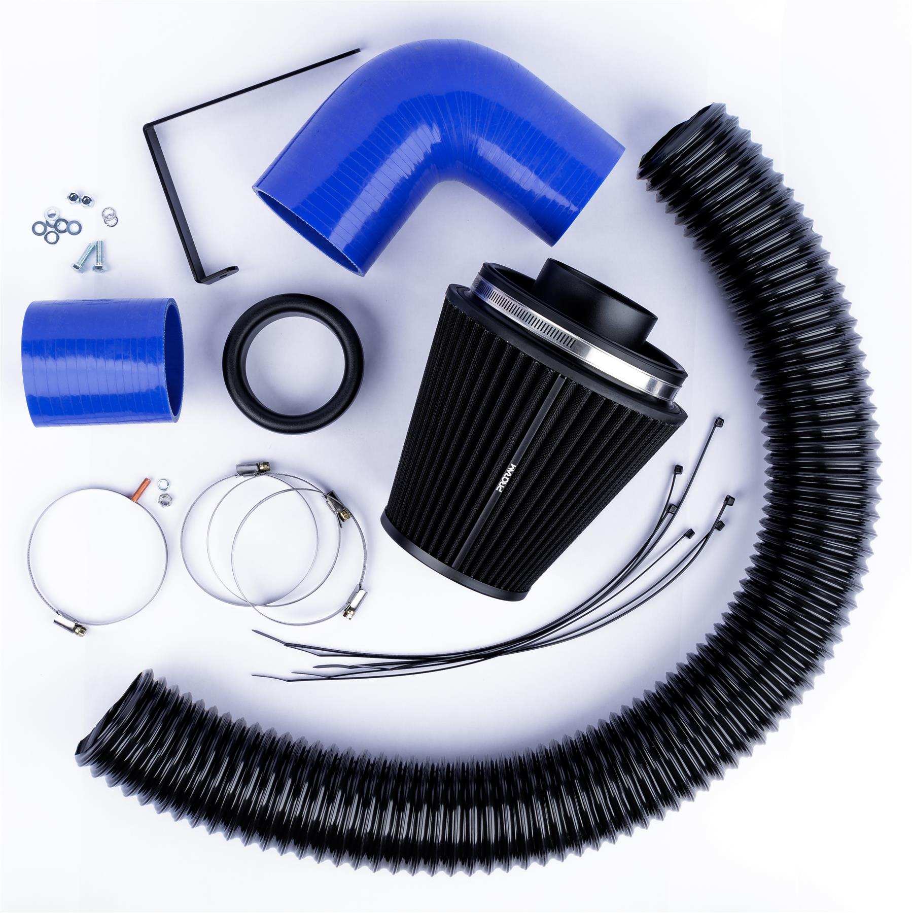 Performance Pleated Induction Kit for VW MK5 Golf R32 3.2 V6 - Blue Hoses - Performance HQ - United Kingdom