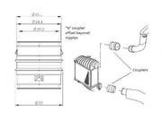 Forge Alloy Male to Male Bayonet 65mm Coupler with Offset Nipples - Performance HQ - United Kingdom