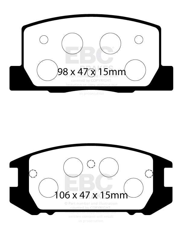 EBC Brakes Bundle Rear 263mm GD Discs with Yellowstuff Pads PD13KR404 - Performance HQ - United Kingdom