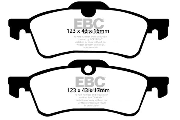 EBC Brakes Bundle – Rear 259mm BSD Discs with Greenstuff 2000 Pads – PD16KR052