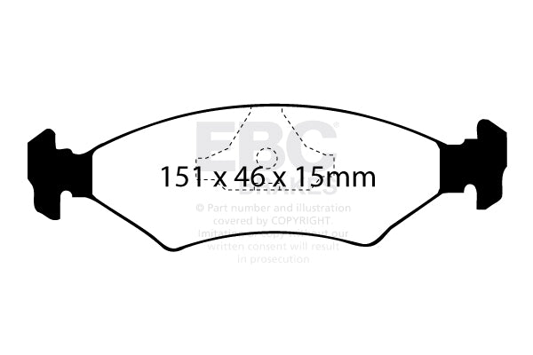 EBC Brakes Ultimax OE Replacement Brake Pad Set – DP415/2