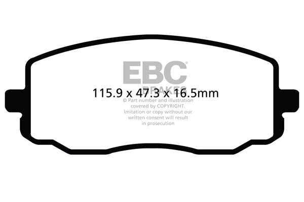 EBC Brakes Ultimax OE Replacement Brake Pad Set – DPX2050