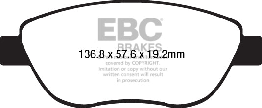 EBC Brakes Ultimax OE Replacement Brake Pad Set – DPX2212