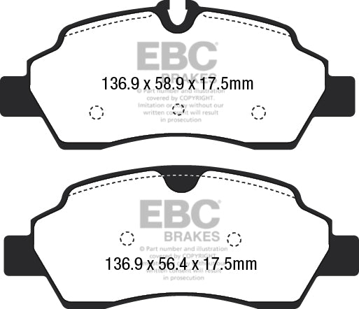 EBC Brakes Ultimax OE Replacement Brake Pad Set – DPX2222