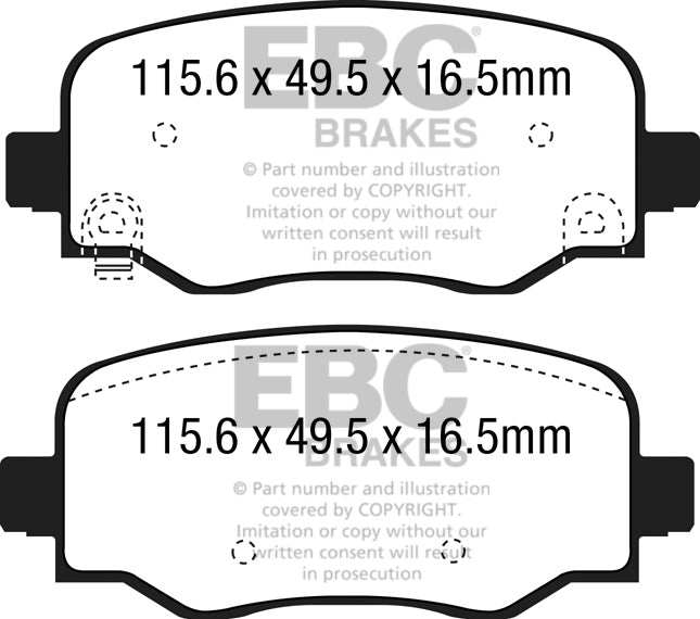 EBC Brakes Greenstuff 2000 Series Sport Brake Pad Set DP22237 - Performance HQ - United Kingdom