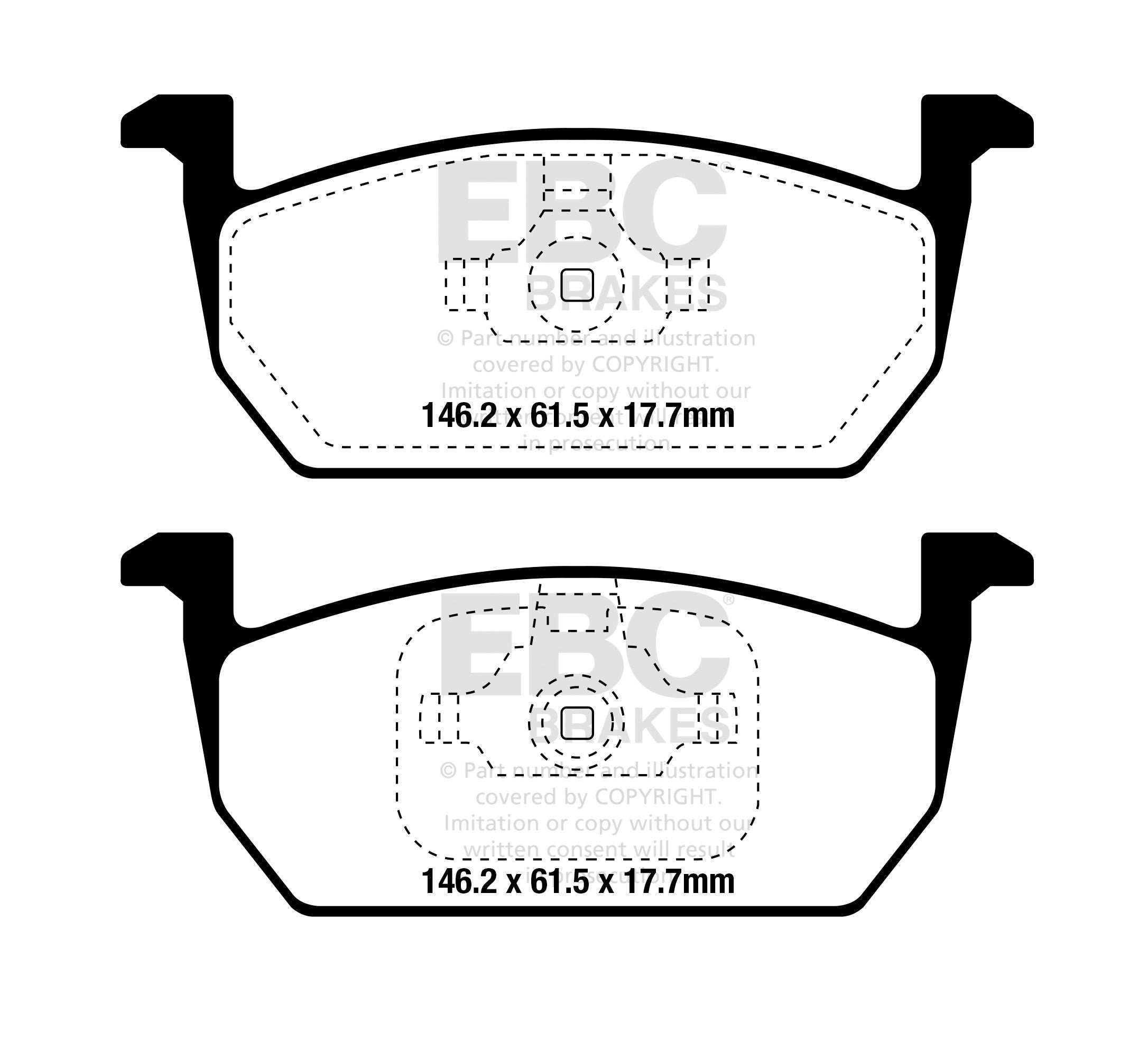 EBC Brakes Greenstuff 2000 Series Sport Brake Pad Set DP22374 - Performance HQ - United Kingdom