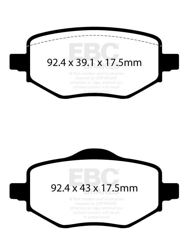 EBC Brakes Greenstuff 2000 Series Sport Brake Pad Set DP22442 - Performance HQ - United Kingdom