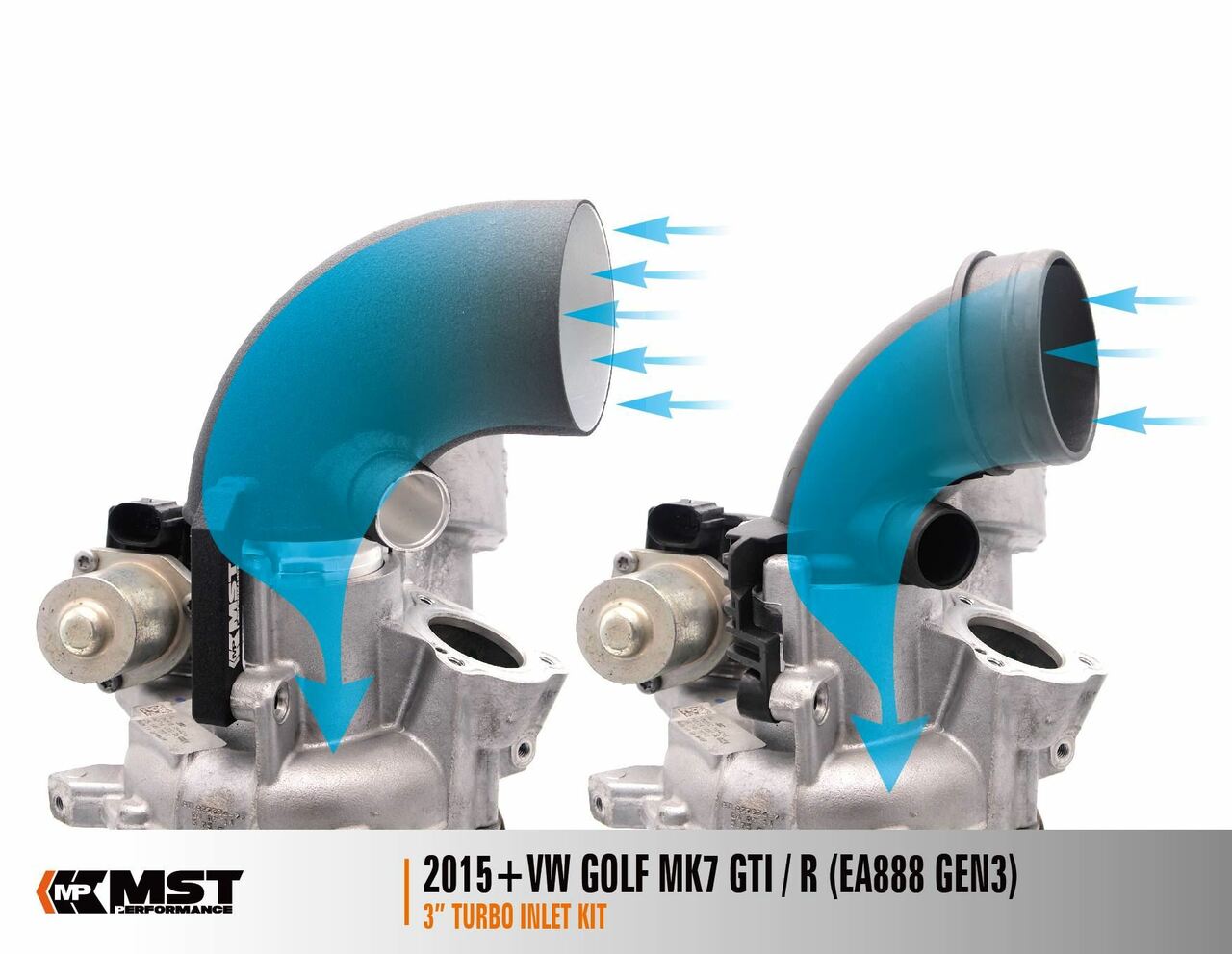 MST Performance VAG MQB EA888.3 Air Intake Silicone Hose & Oversize Turbo Inlet Elbow