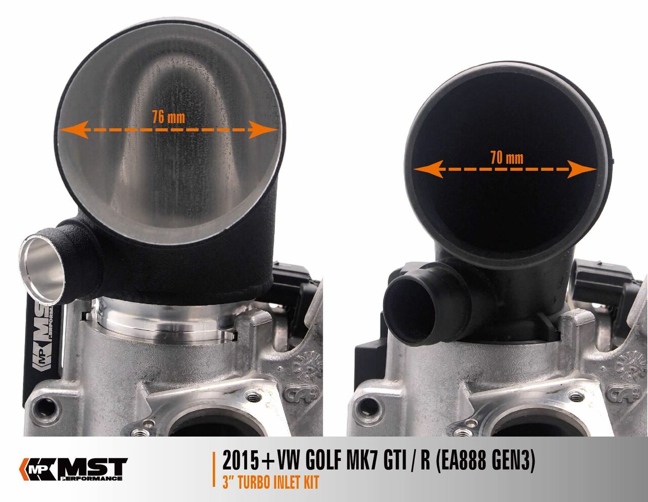 MST Performance VAG MQB EA888.3 Air Intake Silicone Hose & Oversize Turbo Inlet Elbow